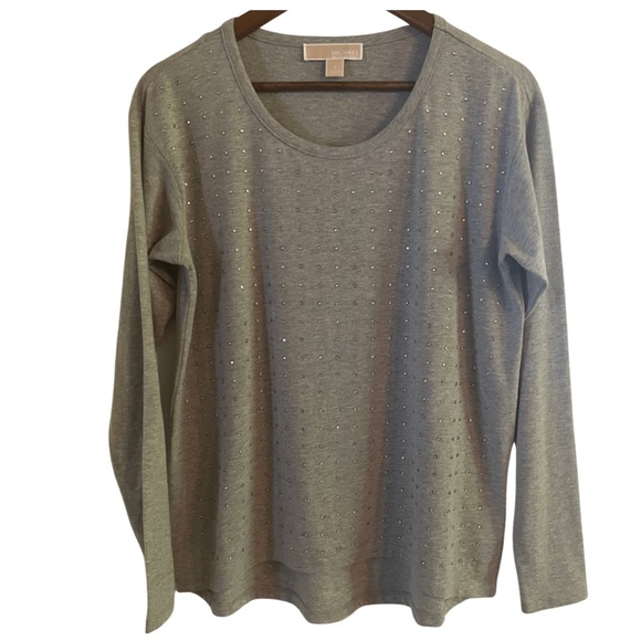 MICHAEL KORS Studded Long Sleeve Top - Picture 2 of 8